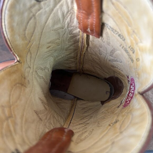 Nocona Round Toe Brown Western Cowboy Boots Mens 10.5 D - Picture 6 of 12